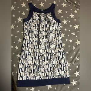 Max & Cleo Classy White and Blue Dress